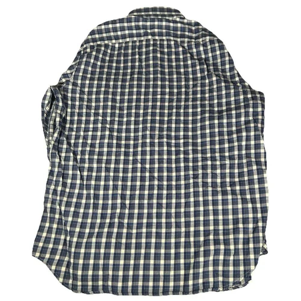 Banana Republic Lightweight Flannel Men’s L Blue Plaid‎ Long Sleeve Button Down